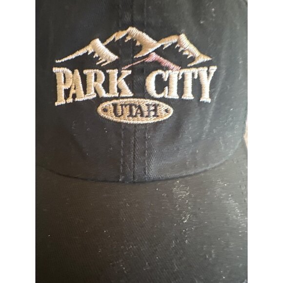 Park City Utah Black Embroidered Hat Cap Adjustable - Picture 2 of 6
